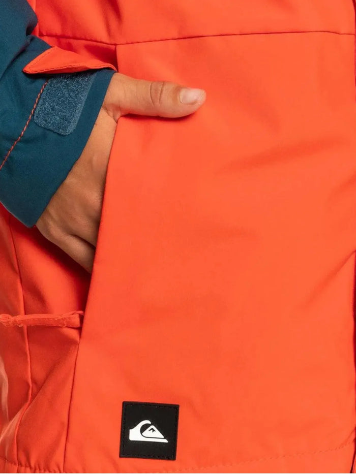 Campera Niño Quiksilver Snow Mission Block Niño Naranja Azul
