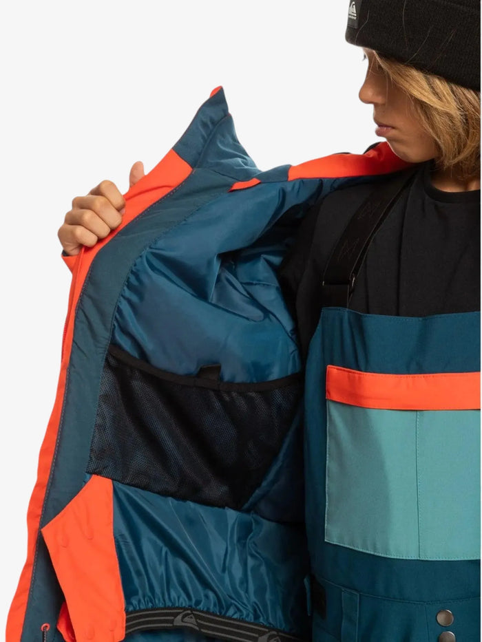 Campera Niño Quiksilver Snow Mission Block Niño Naranja Azul