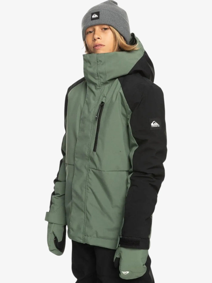 Campera Snow Quiksilver Mission Block Niño Verde Negro