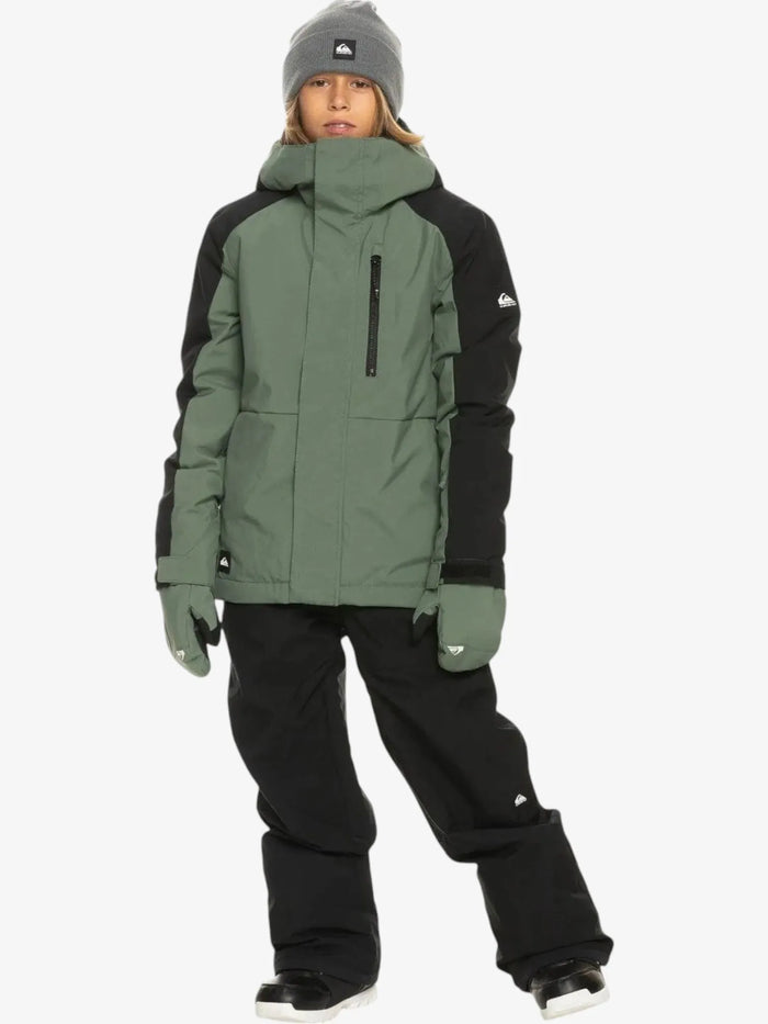 Campera Snow Quiksilver Mission Block Niño Verde Negro