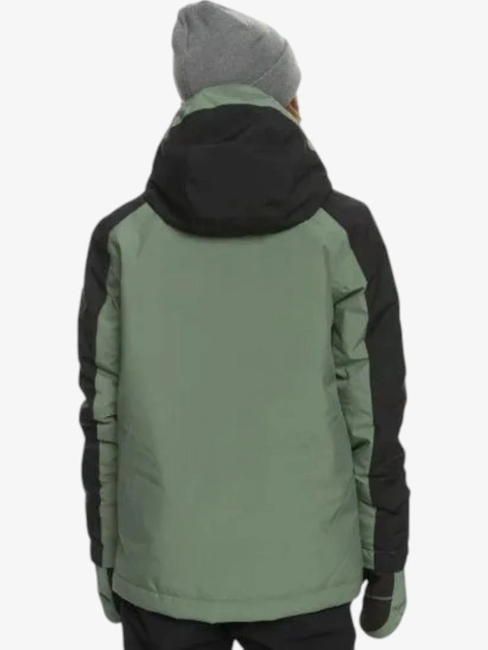 Campera Snow Quiksilver Mission Block Niño Verde Negro