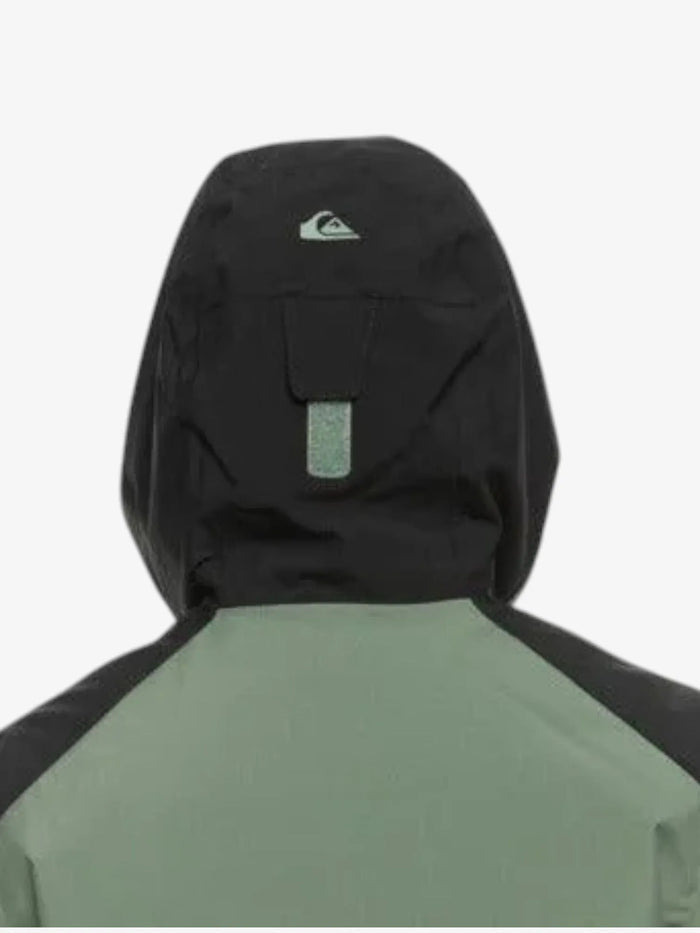 Campera Snow Quiksilver Mission Block Niño Verde Negro