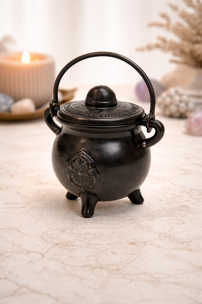 Celtic Design Cast Iron Cauldron and Incense Burner