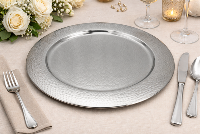 Charger Plate | Decorative Finish | 13 Inch Deep | Indian Thali Serving Plate