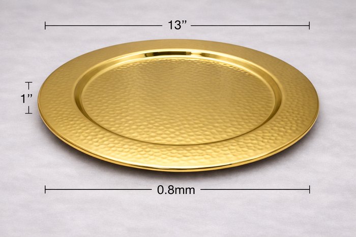 Charger Plate | Decorative Finish | 13 Inch Deep | Indian Thali Serving Plate
