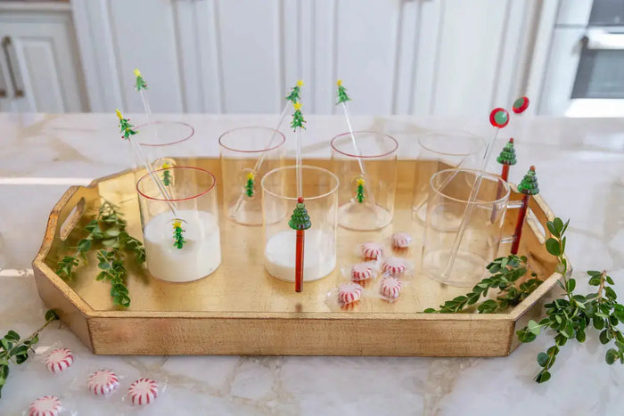 Christmas Tree Hiball Glasses – Set of 4 Holiday Drinkware - Villa Decor & Design
