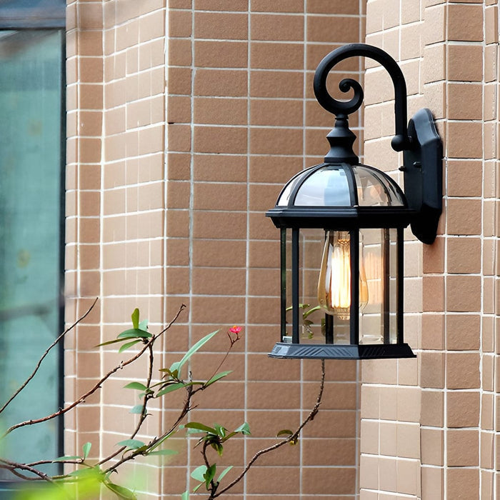 Classic Outdoor Wall Lantern Black or Gold Die-Cast Aluminum Glass E27 IP65 | NordaLight