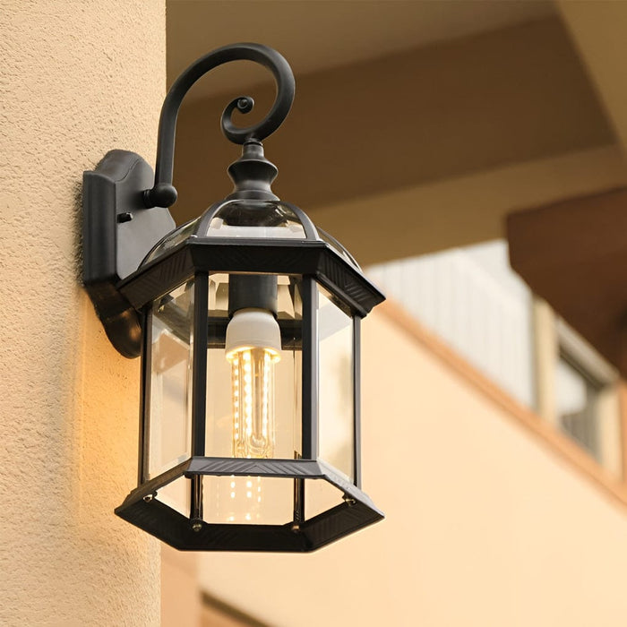 Classic Outdoor Wall Lantern Black or Gold Die-Cast Aluminum Glass E27 IP65 | NordaLight
