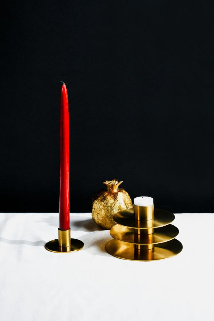 Concentra Brass Finish Tealight Candle Holder - [Small/Medium/Large]