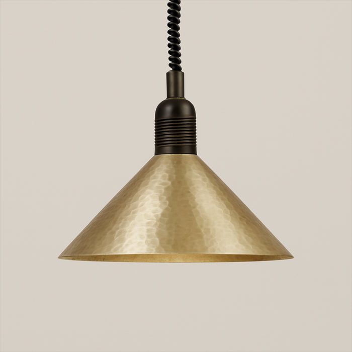 Conical Venus Pendant (Adjustable) With pully Beaten Aluminum
