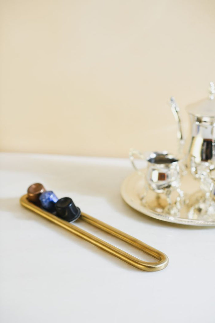 Continuous Loop Burnished Brass Countertop Organizer