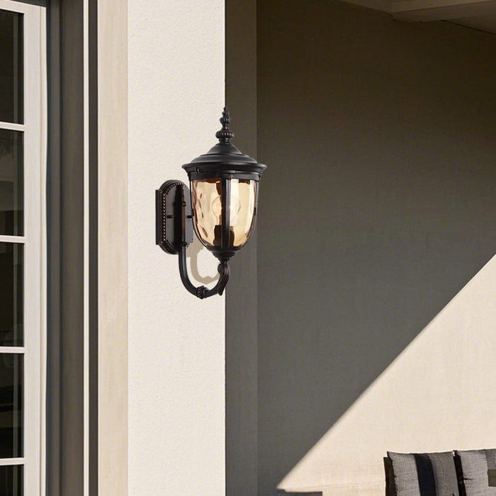 Copper-Tone Retro Outdoor Wall Lantern E27 IP54 American Style Die-Cast | NordaLight