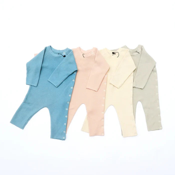 Cotton Baby Jumper with Side Buttons for 0-6 Months