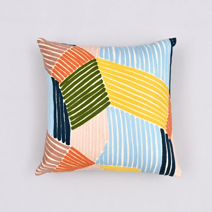 Crewel Work Modern Lines Pillow Cover