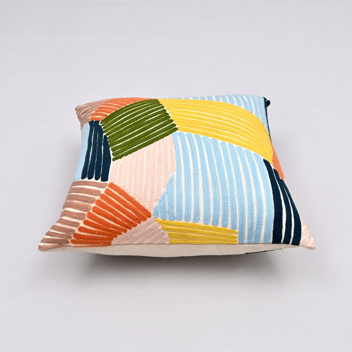 Crewel Work Modern Lines Pillow Cover