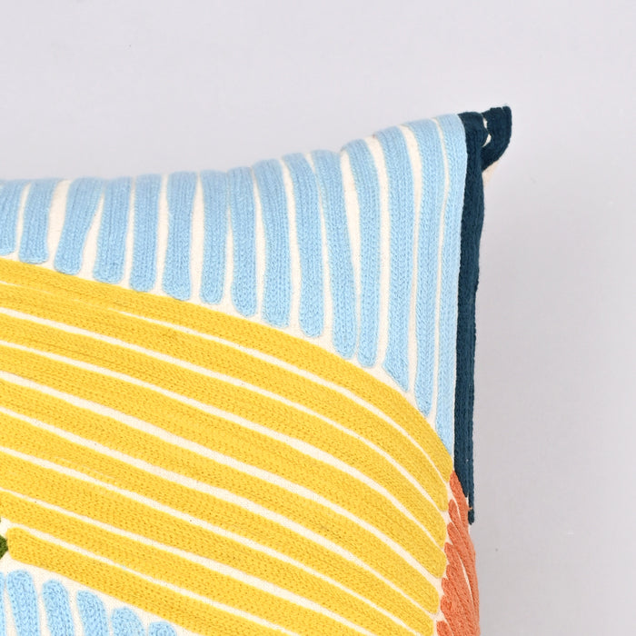 Crewel Work Modern Lines Pillow Cover