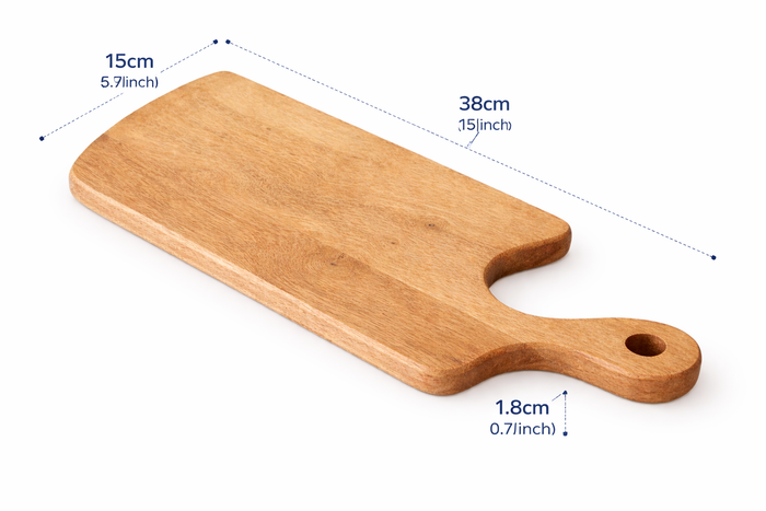 Curved Edge Mango Wood Chopping & Serving Board | Elegant Design – 38x15x1.8cm
