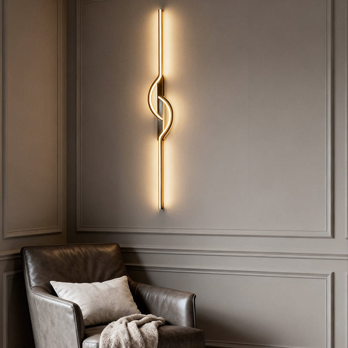 Curved Linear LED Wall Sconce Aluminum Silicone Dimmable 5 Sizes Black | NordaLight