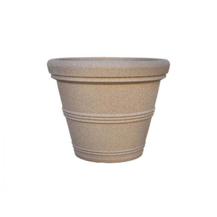 Small Cylinder Plastic Planter - 16 in x 16 in x 12.5 in - Sandstone - Sandstone,16 in x 16 in x 12.5 in