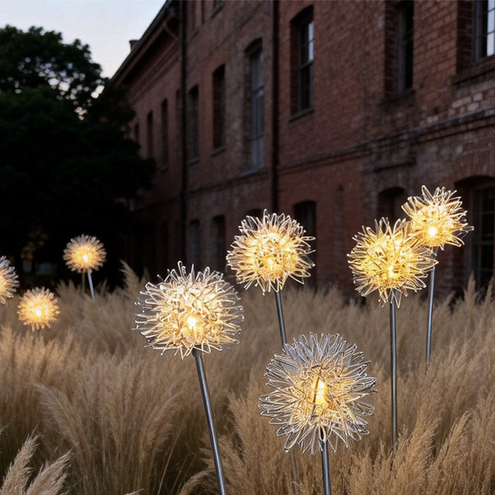 Dandelion Landscape Light Solar LED Aluminum Copper Stainless Steel 3000K Warm White IP65 4'' or 6'' Garden Lawn Yard | NordaLight