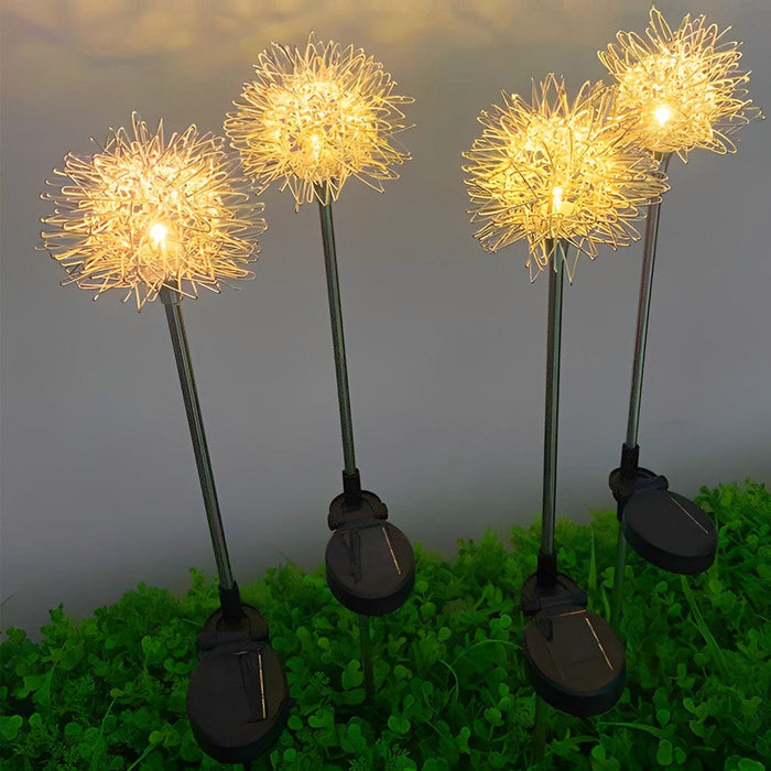 Dandelion Landscape Light Solar LED Aluminum Copper Stainless Steel 3000K Warm White IP65 4'' or 6'' Garden Lawn Yard | NordaLight