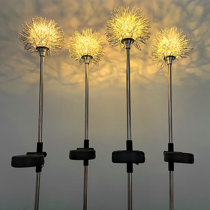 Dandelion Landscape Light Solar LED Aluminum Copper Stainless Steel 3000K Warm White IP65 4'' or 6'' Garden Lawn Yard | NordaLight