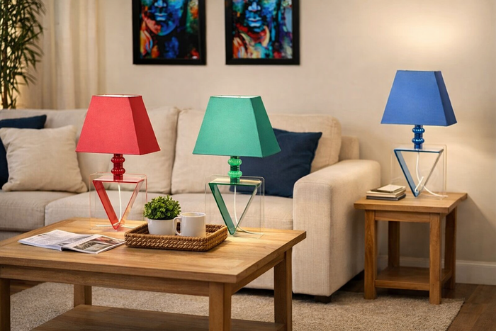 Designer Inverta Table Lamp with Geometric Base