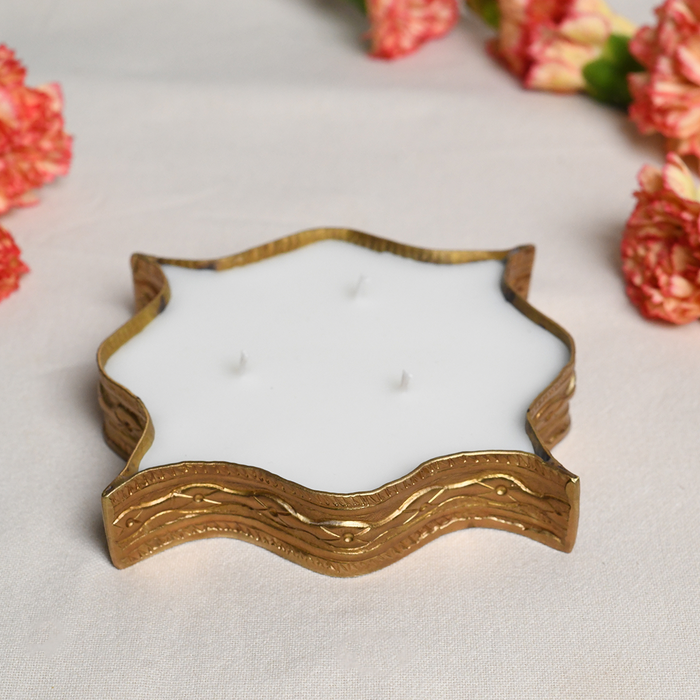 Diya Brass Multi-Wick Candle – Large