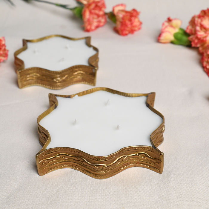 Diya Brass Multi-Wick Candle – Medium