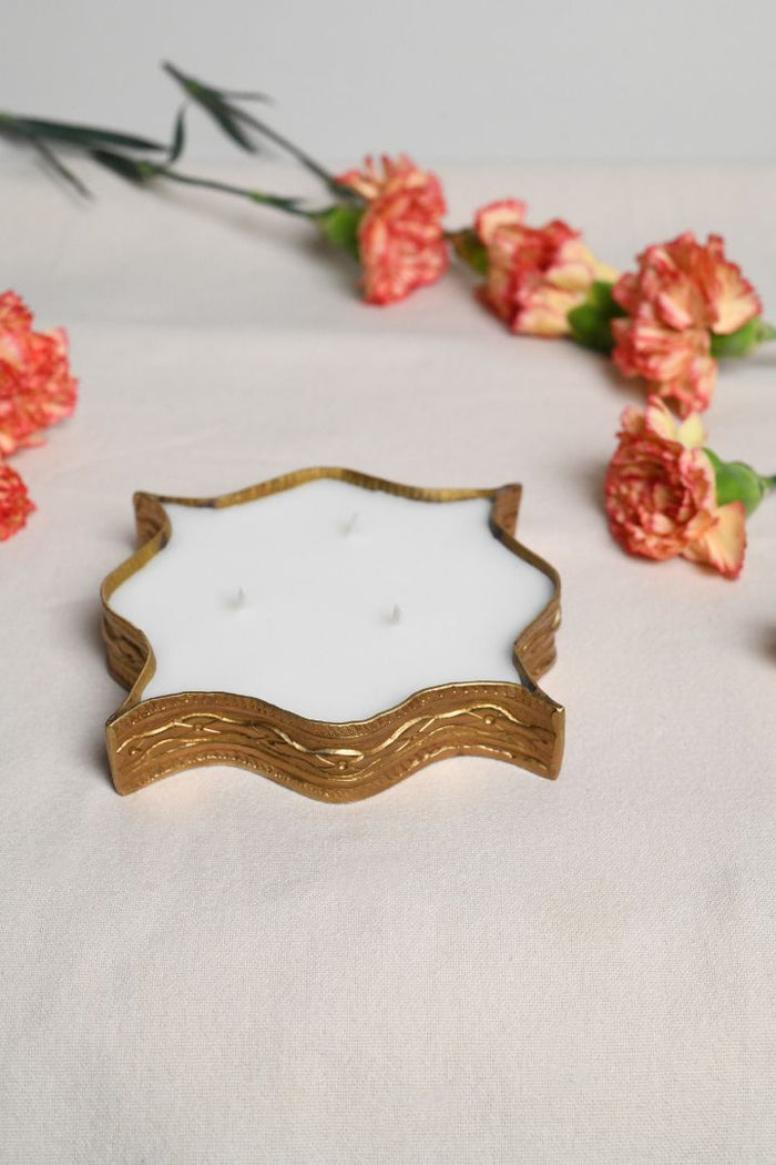 Diya Brass Multi-Wick Candle – Medium