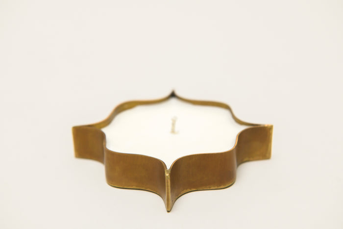 Diya-Inspired Brass Sculptural Candle – Small