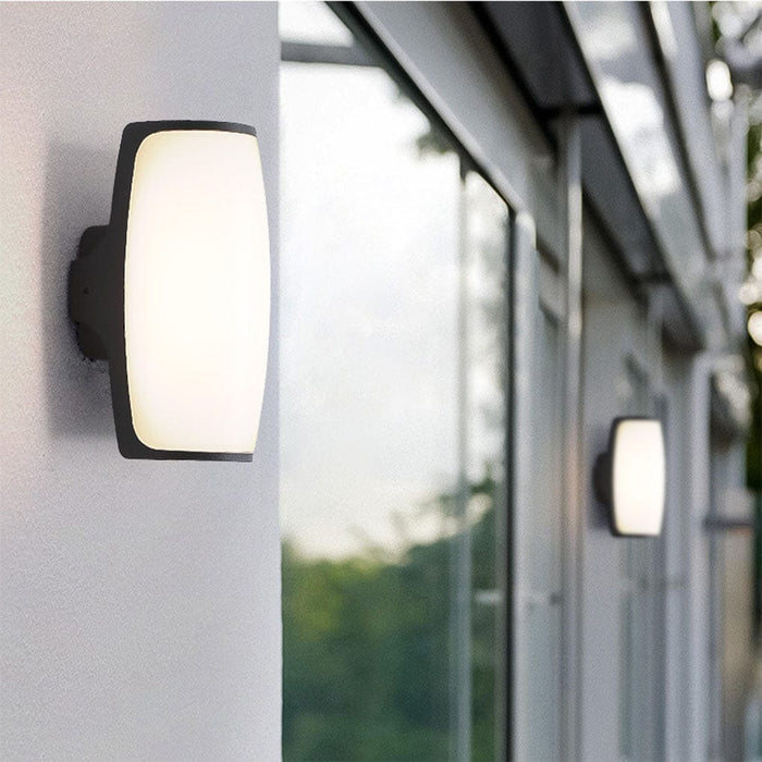 Double-Layer Acrylic LED Outdoor Wall Sconce IP54 Arc & Square Die-Cast Aluminium | NordaLight