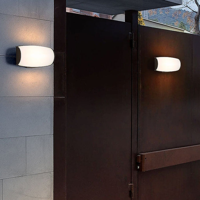 Double-Layer Acrylic LED Outdoor Wall Sconce IP54 Arc & Square Die-Cast Aluminium | NordaLight