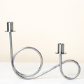 Double Loop Chrome Taper Candle Holder