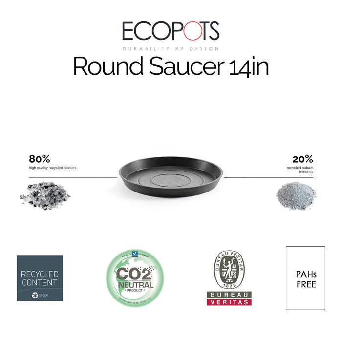 Small Round Saucer - 14.5 in x 14.5 in x 1.5 in - Dark Grey - Dark Grey,14.5 in x 14.5 in x 1.5 in