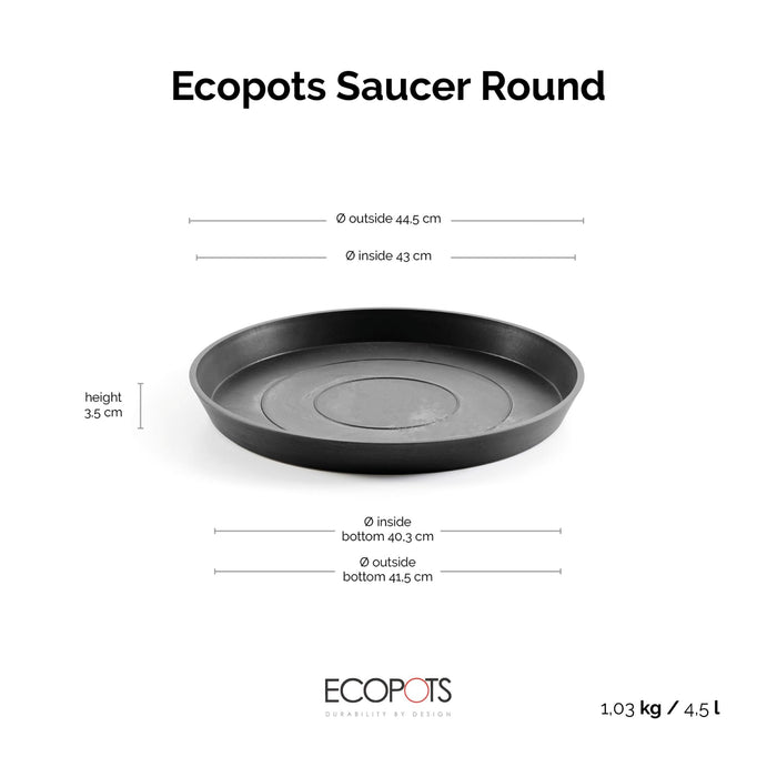 Small Round Saucer - 17.5 in x 17.5 in x 1.5 in - Dark Grey - Dark Grey,17.5 in x 17.5 in x 1.5 in