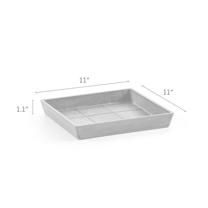 Small Square Saucer - 11 in x 11 in x 1.25 in - Dark Grey - Dark Grey,11 in x 11 in x 1.25 in