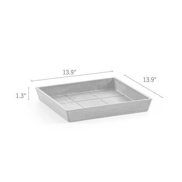 Small Square Saucer - 14 in x 14 in x 1.5 in - Dark Grey - Dark Grey,14 in x 14 in x 1.5 in