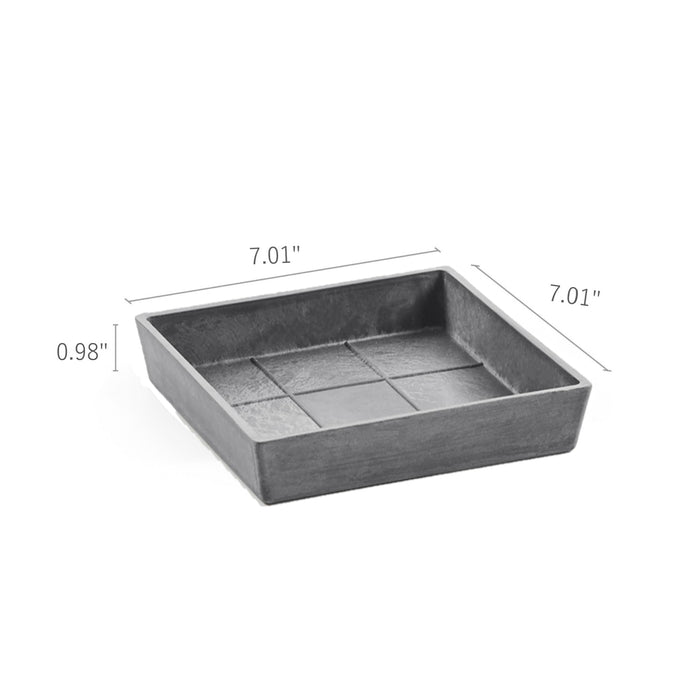 Small Square Saucer - 17 in x 17 in x 1.5 in - Dark Grey - Dark Grey,17 in x 17 in x 1.5 in