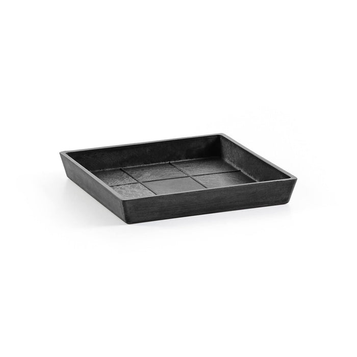 Small Square Saucer - 7 in x 7 in x 1 in - Dark Grey - Dark Grey,7 in x 7 in x 1 in