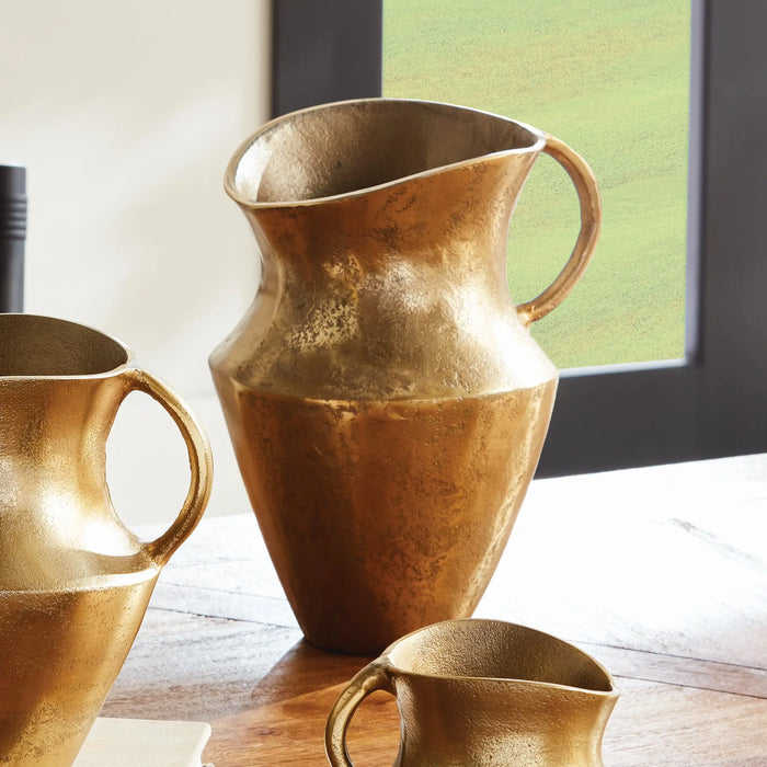 Elaina Decorative Pitcher | Multiple Sizes - Hand-Casted Textured Aluminum Napa Home & Garden