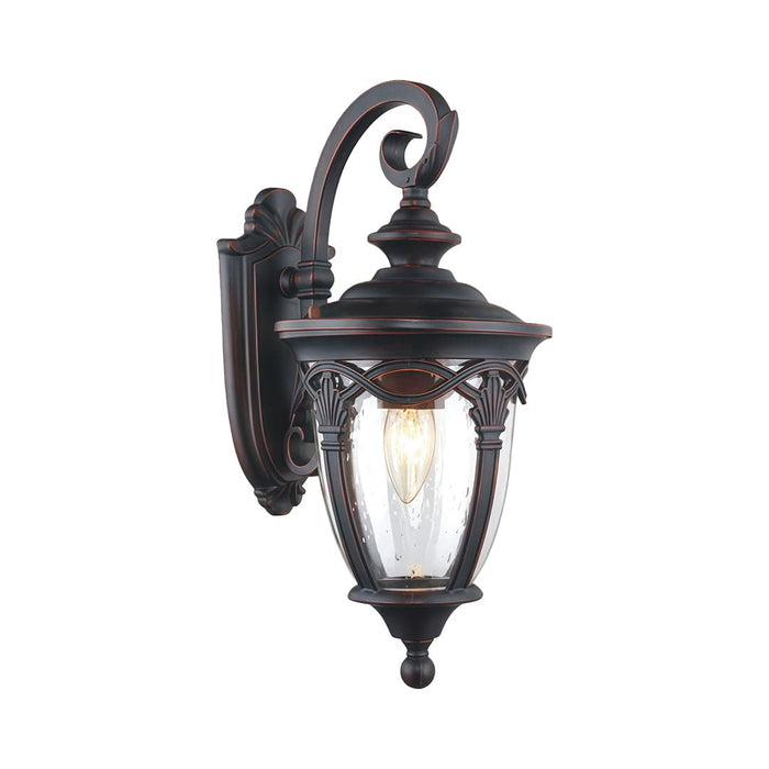 European Ornate Outdoor Wall Lantern Black Aluminum Glass E26 IP44 Hardwired | NordaLight