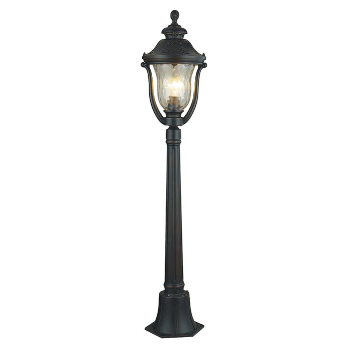 European Style Bollard Post Light Coffee Aluminum Pointed Lantern Top 12W 45 Inch Garden | NordaLight