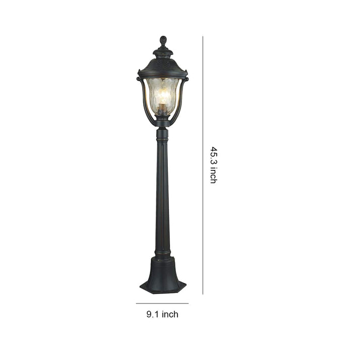 European Style Bollard Post Light Coffee Aluminum Pointed Lantern Top 12W 45 Inch Garden | NordaLight