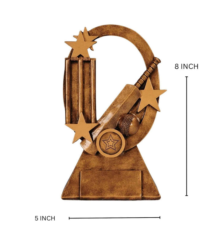 Expobazaar Cricket Champion Resin Trophy for Sports Decor