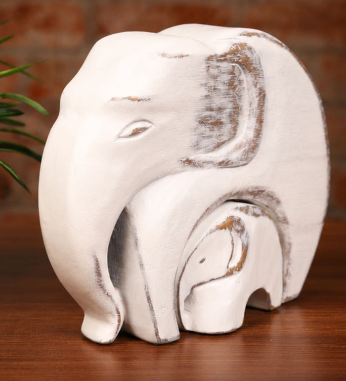 Expobazaar Elegant Elephant Family Resin Sculpture for Home Decor