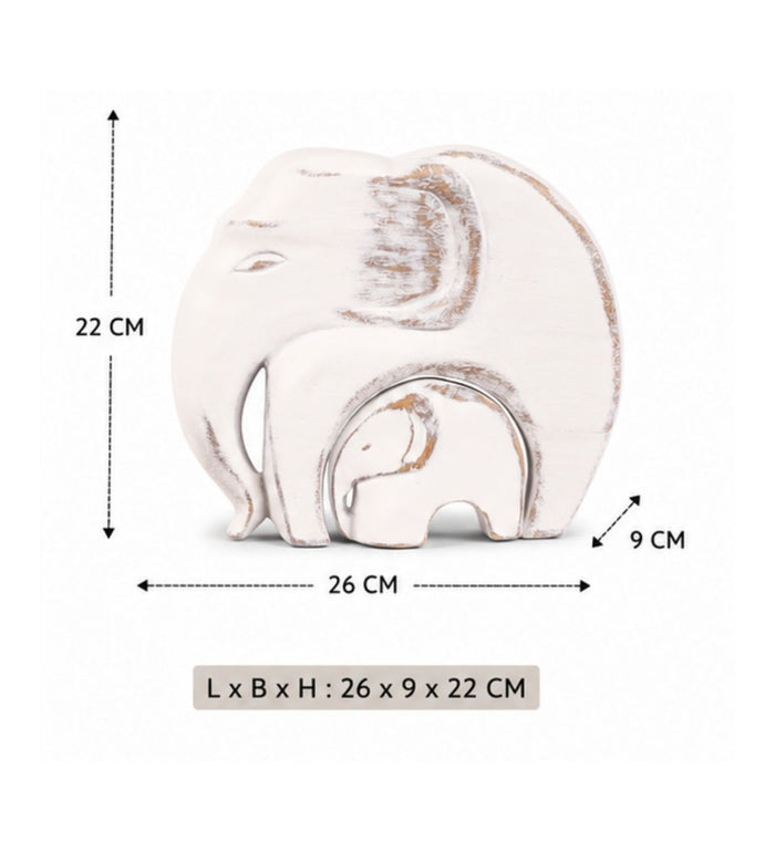 Expobazaar Elegant Elephant Family Resin Sculpture for Home Decor