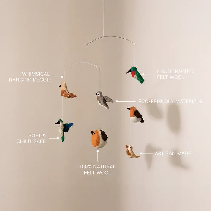 Expobazaar Felt Ornaments Hanging Mobile (Birds)