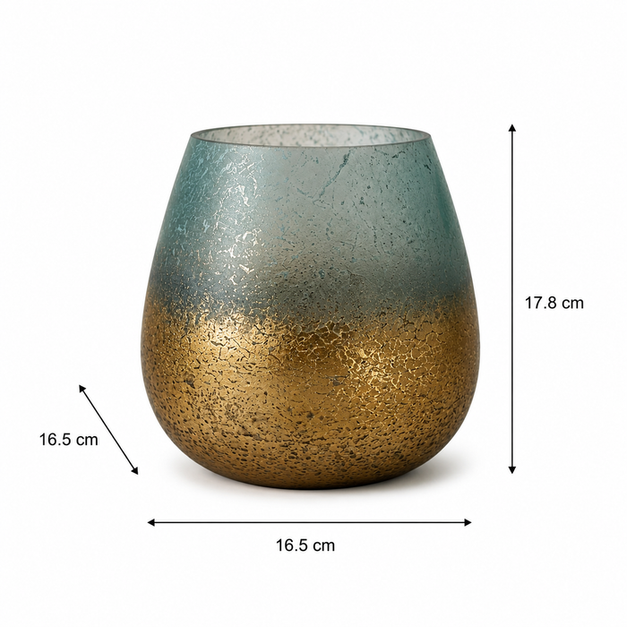 Expobazaar Glass Candle Holder, Blue