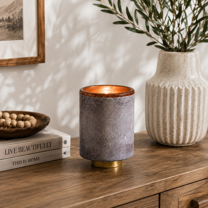 Expobazaar Glass Candle Holder, Blush